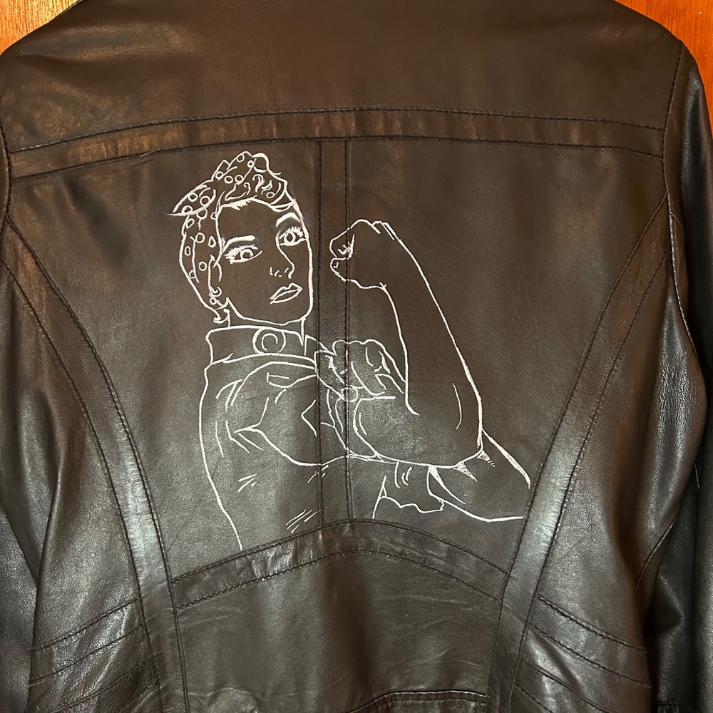 Rosie the Riveter Leather Moto Jacket- Version Originale